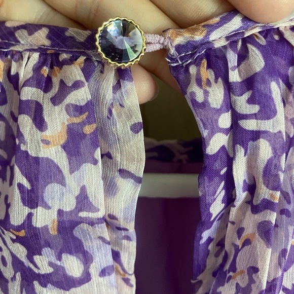 Jardin Vue Organza Purple Ruffle Dress NWT Sz M - Picture 13 of 14